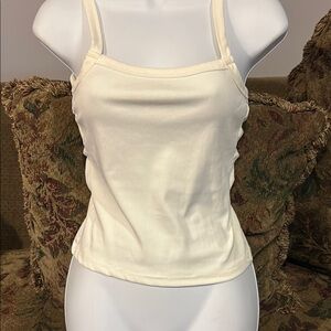 Fitted Cream Camisole Tank Top